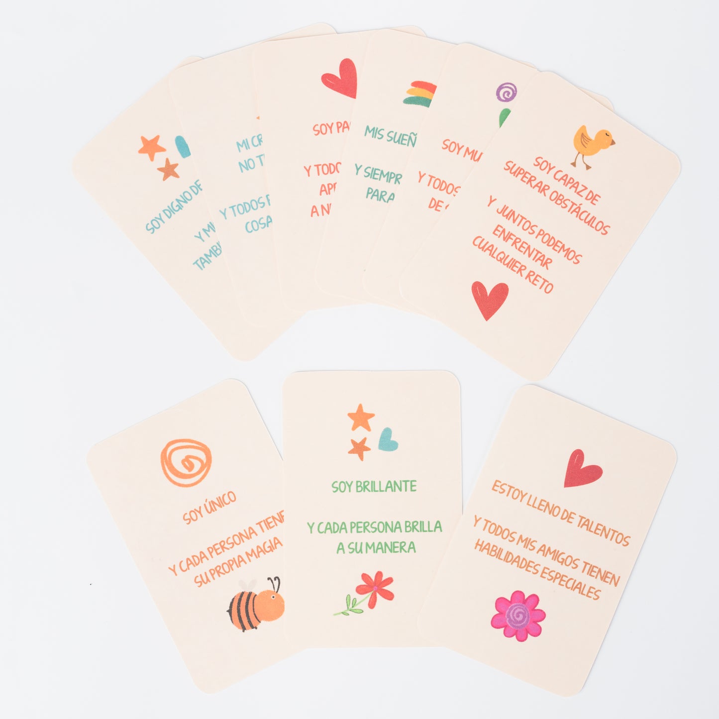 Tarjetas de afirmaciones para niños